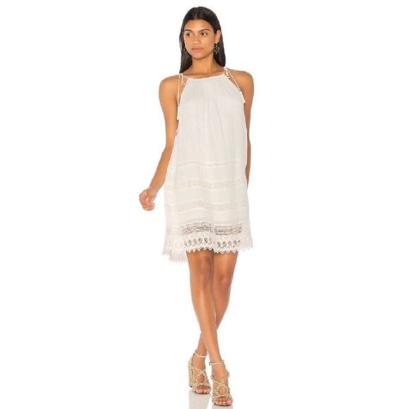 ALICE + OLIVIA Dress Women XS Cream Shift Lace Trimmed Sleeveless Boho Hoco - Picture 1 of 16